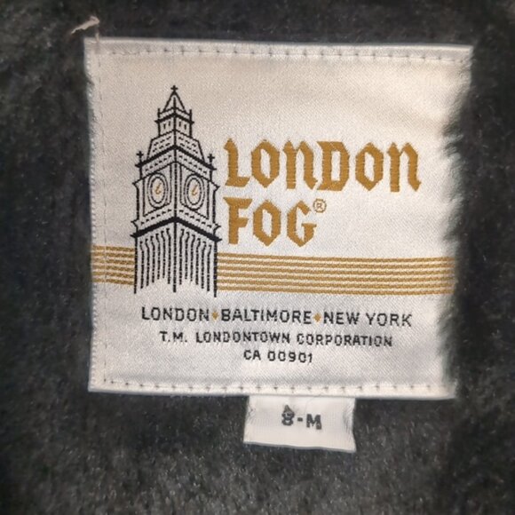 London Fog Hooded Trench Coat Thick Removable Fleece Teal Blue Womens Size 8 - Picture 11 of 15